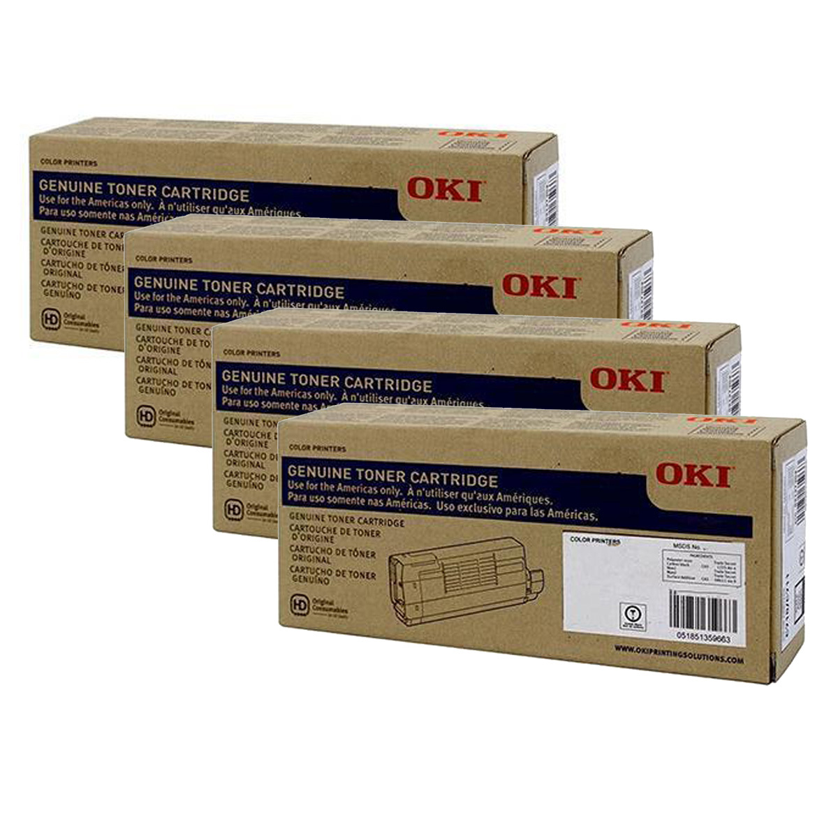 

OKI Data Original Toner Cartridge Kit, 11000 Pages, Yellow/Black/Magenta/Cyan