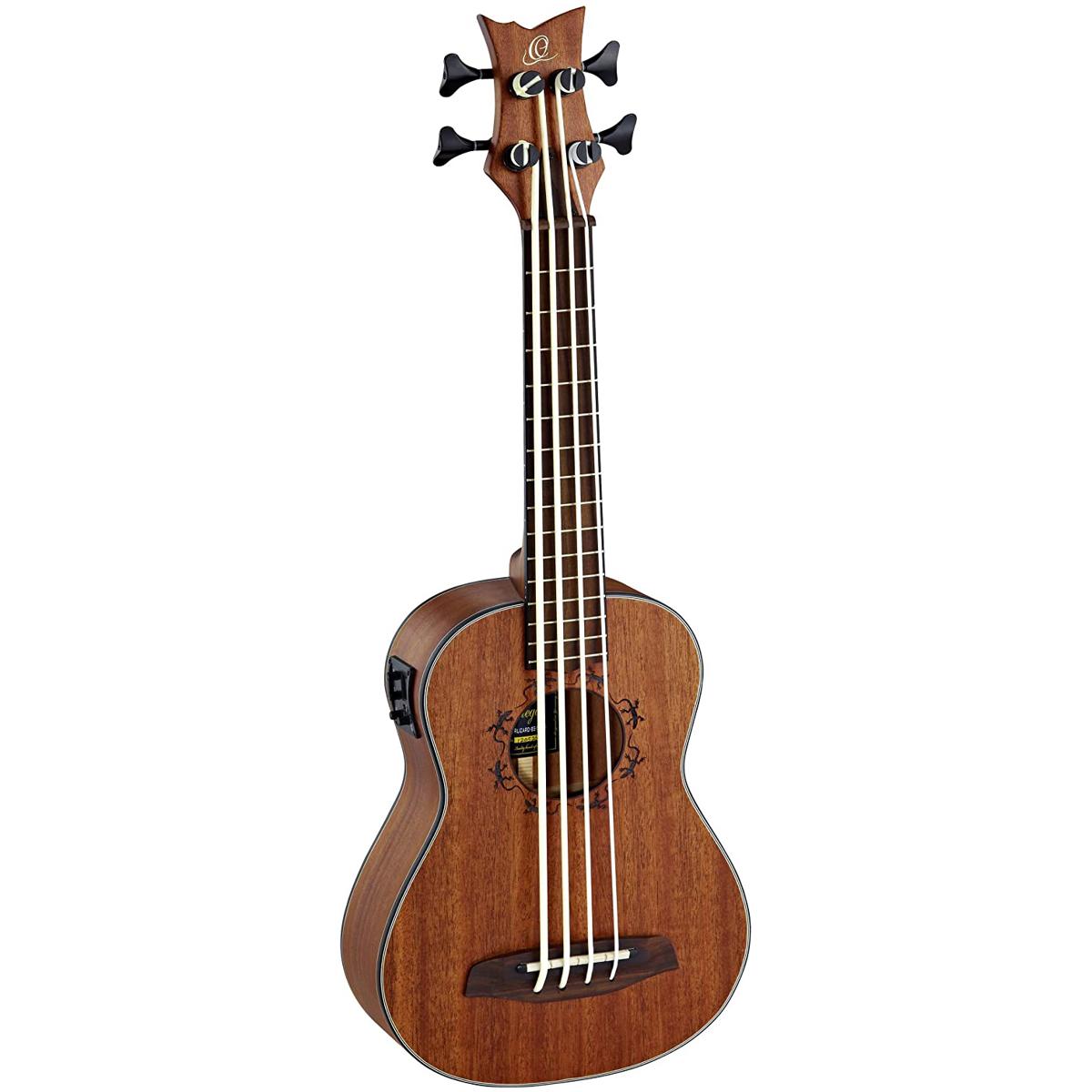 

Ortega Guitars LIZZY-BS-GB Lizard Mahogany Wood Acoustic Uke Bass, Natural