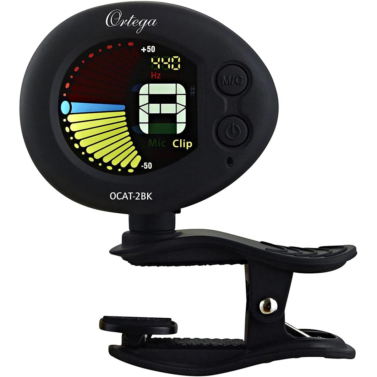 Ortega Guitars Clip-On Headstock Tuner/Metronome, Mic & Vibration Sensor, Black -  OCAT-2BK