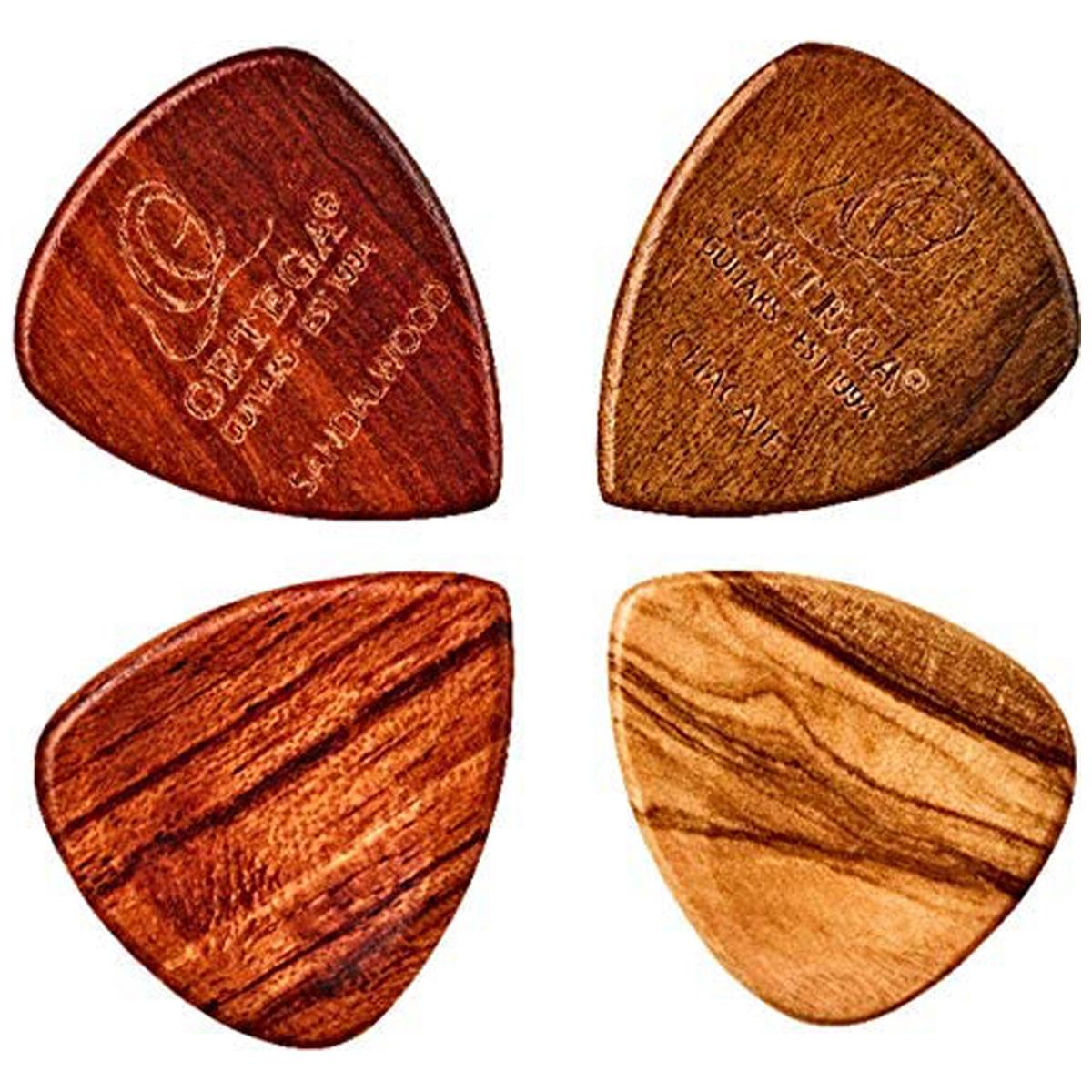 Ortega Guitars Curved Wooden Picks for Ukulele and Guitar, Natural, 4-Pack -  OGPW-MIX4
