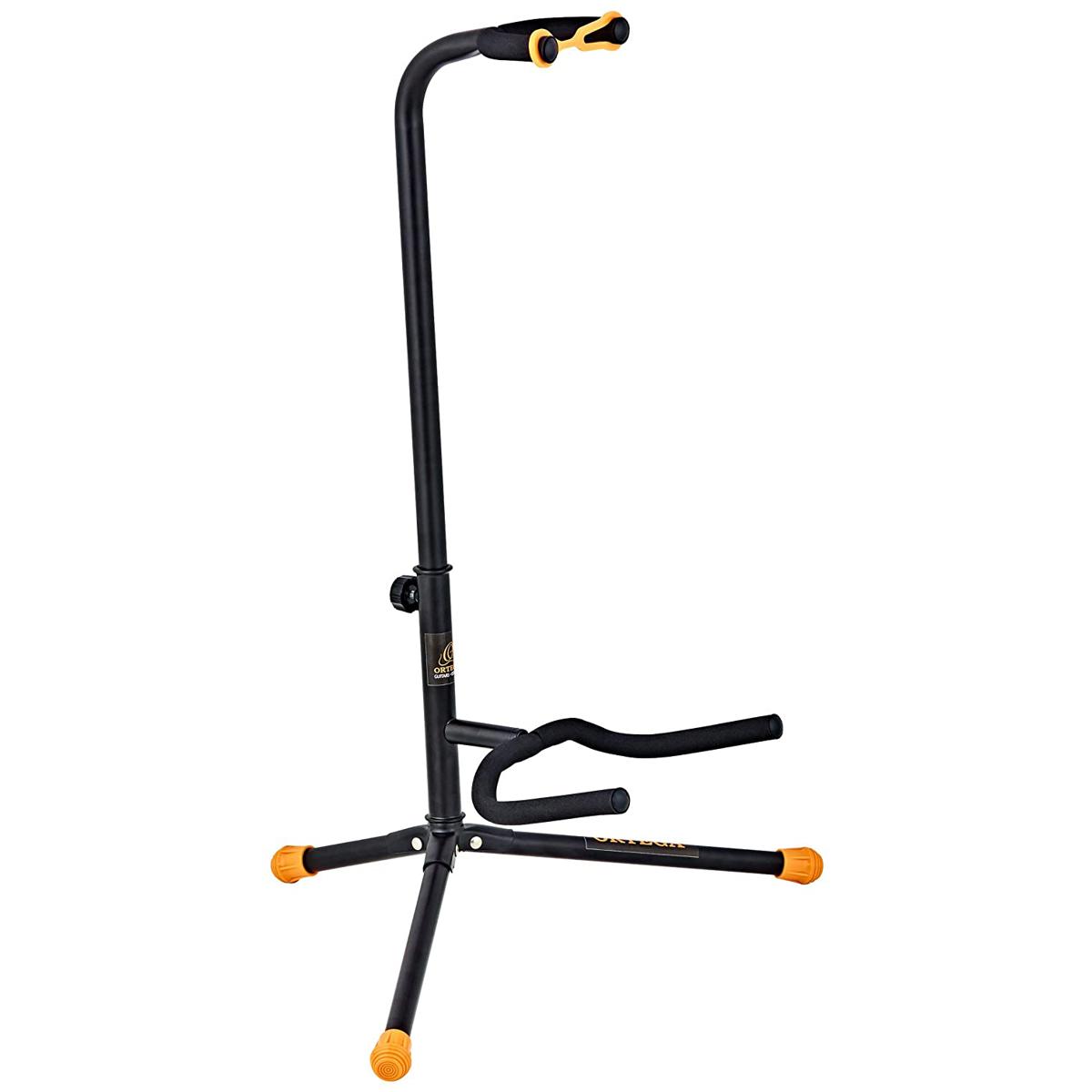 Ortega Guitars Stand for Acoustic, Electric, Bass Guitars, Black/Orange #OGS-1BK