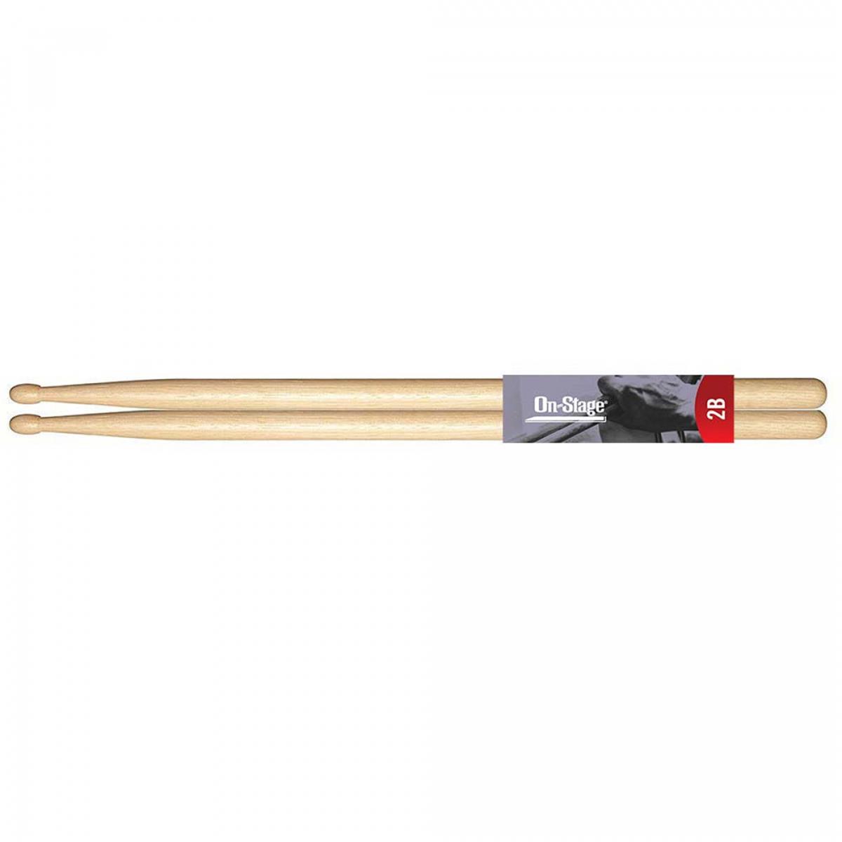 

On-Stage AMH2BW American Made Hickory Drumsticks, 2B, Wood Tip, 6-Pair
