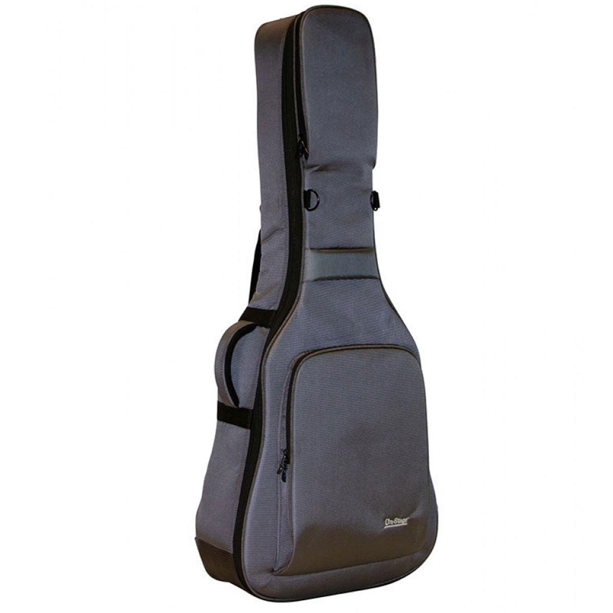 On-Stage GBA4990 Deluxe Acoustic Guitar Gig Bag, Charcoal Gray -  14579