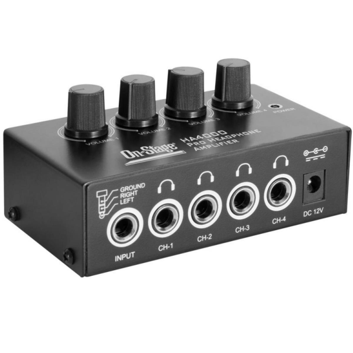 Image of On-Stage HA4000 Pro 4-Channel Headphone Amplifier