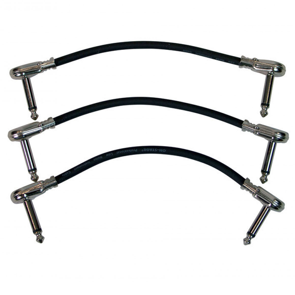 

On-Stage 6" Patch Cable with Pancake Connectors, Black, 3-Pack