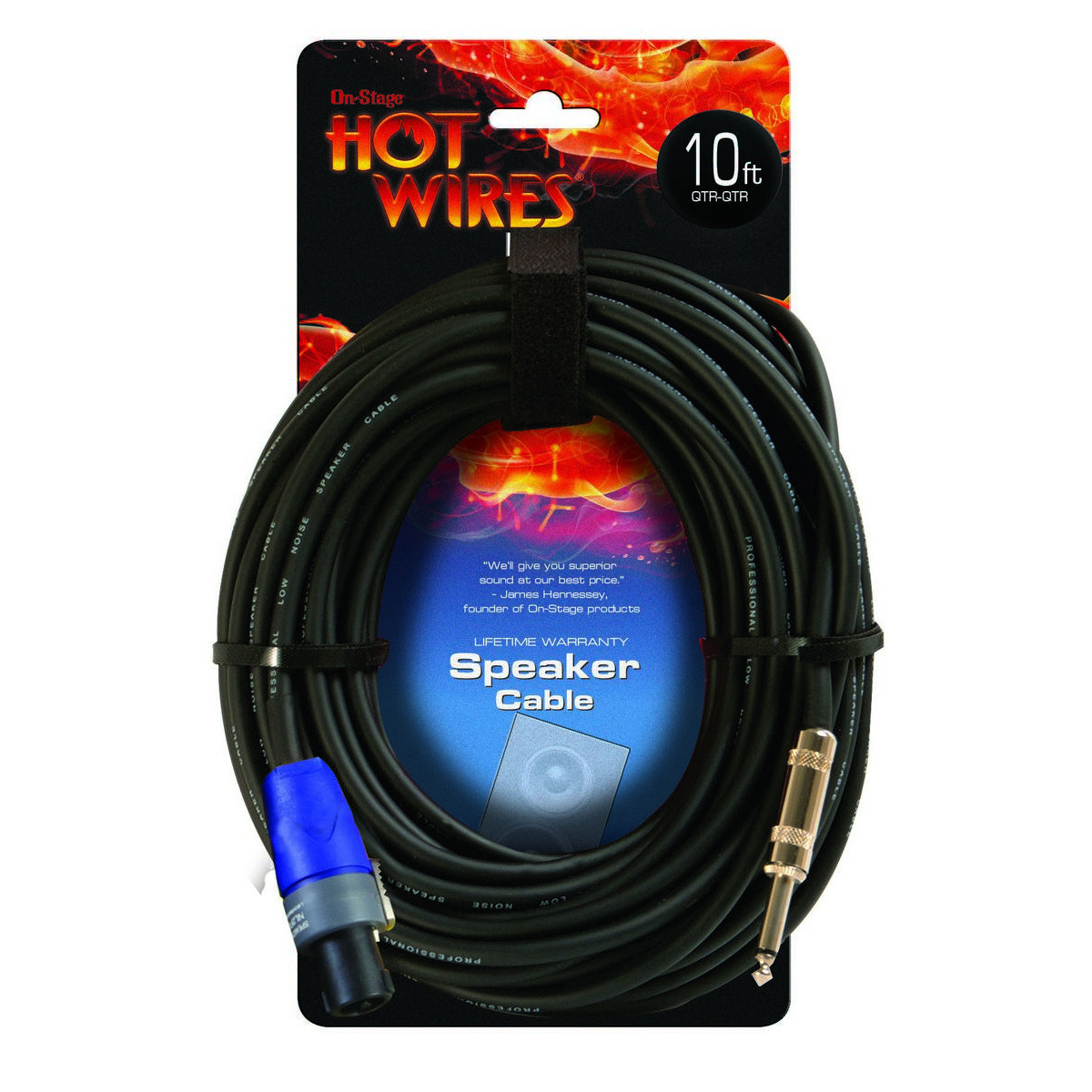 

On-Stage SP14-10SQ Speakon Cable with Neutrik Connectors, 10', NL2-QTR