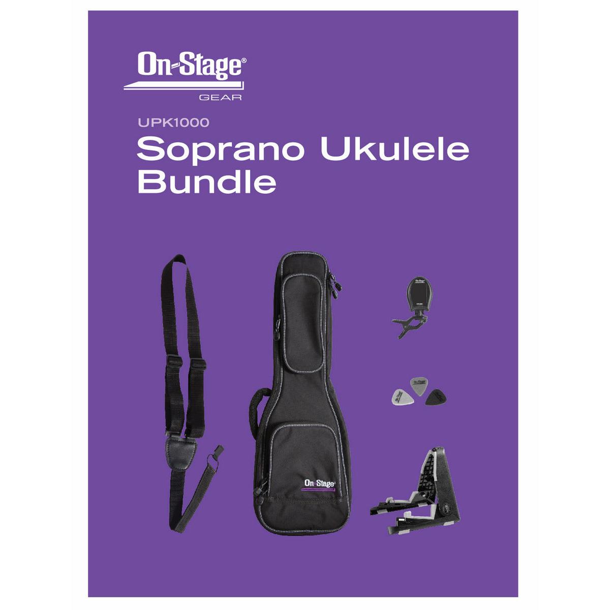 Image of On-Stage UPK1000 Soprano Ukulele Accessories Bundle