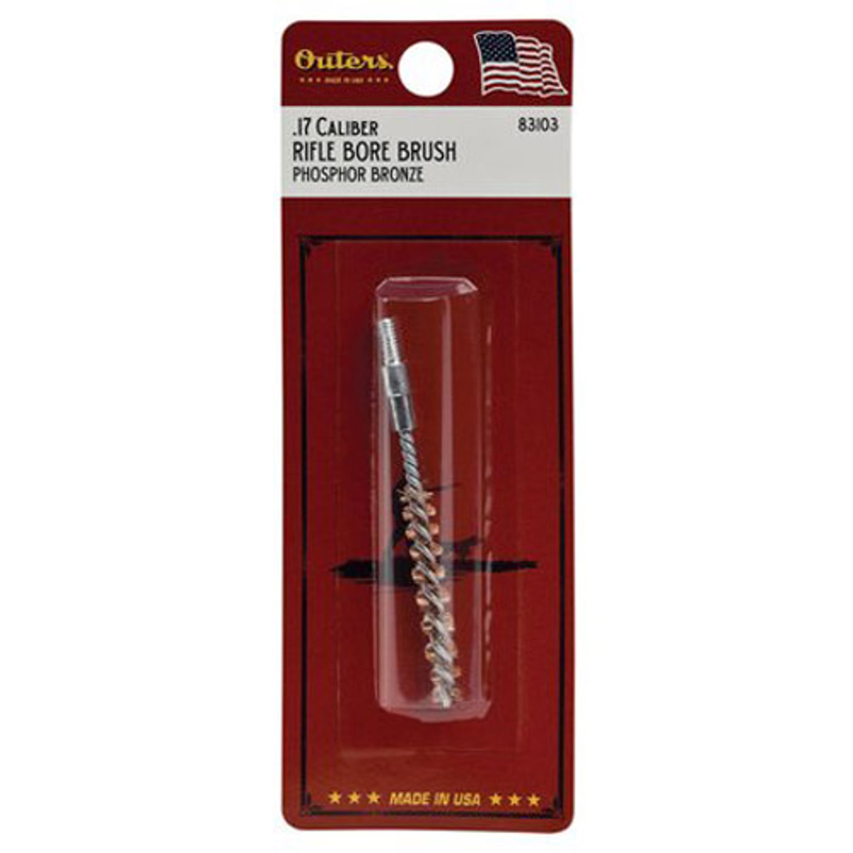 

Outers Phosphor Bronze Bore Brush for .17 Caliber Rifles, 5-40 Thread Size