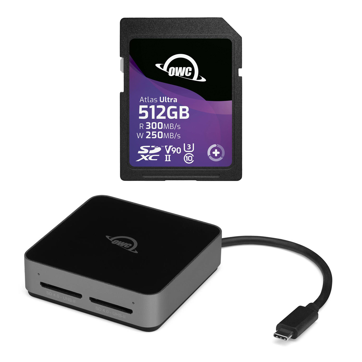 

OWC / Other World Computing OWC Atlas Ultra 512GB SDXC UHS-II V90 Memory Card with Dual SD Card Reader