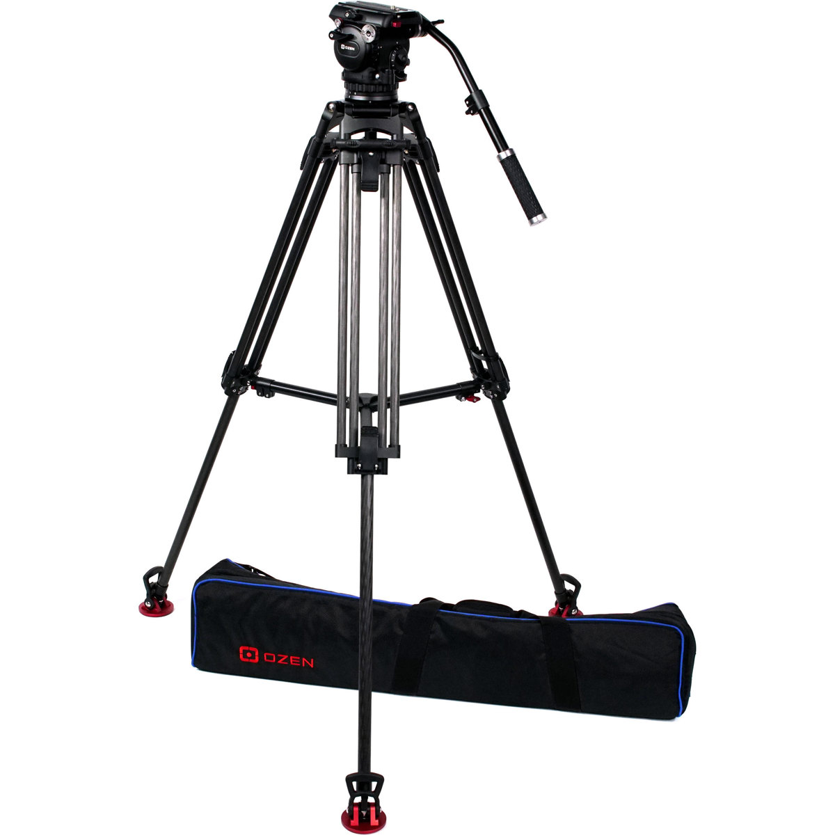 

OZEN 12CF2S 3-Section Carbon Fiber Tripod with AGILE 12S 100mm Fluid Head, S-Loc