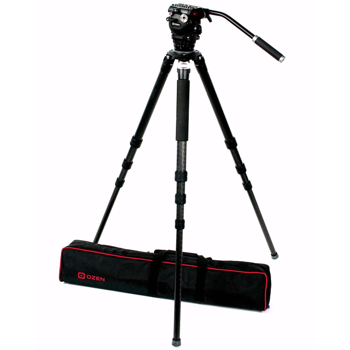 

OZEN 8CF3S 4-Section CF Tripod w/AGILE 8S 75mm Fluid Head,Full-Sized E-Z Load