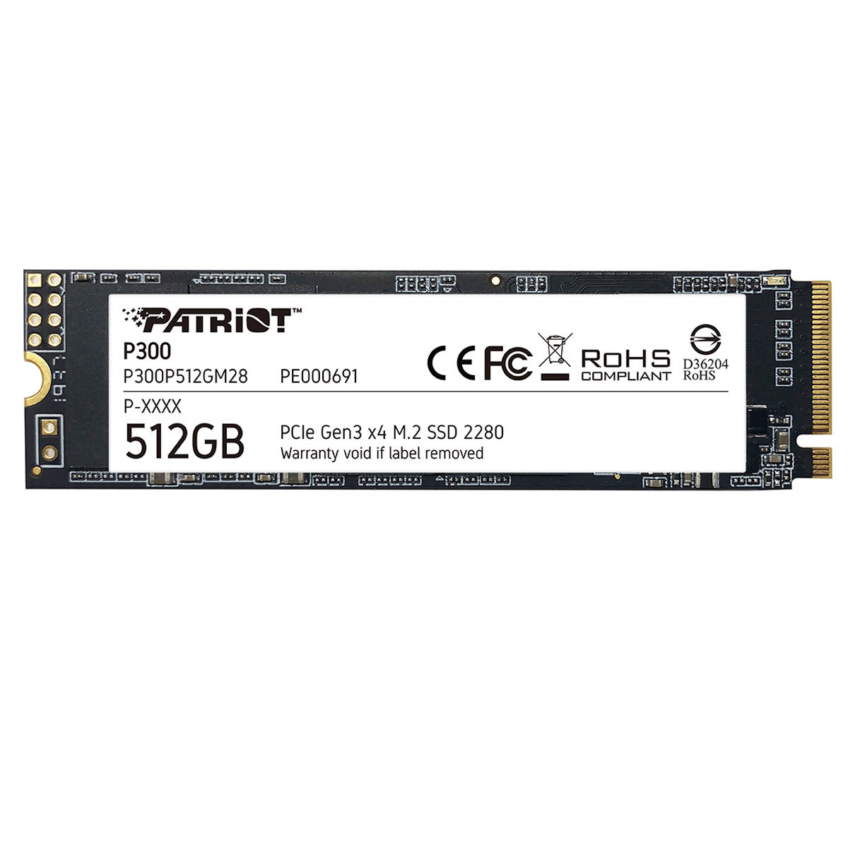 

Patriot Memory P300 512GB NVMe PCIe Gen 3.0 x4 M.2 Internal SSD