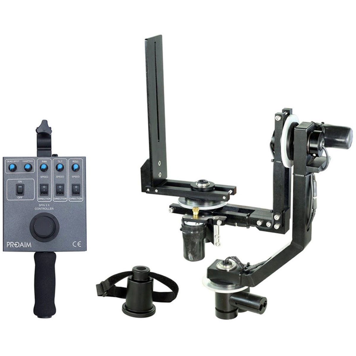 

Proaim Spin-3 (3-Axis) Motorized Dutch Roll Pan Tilt Head, Supports 33.07 Lbs