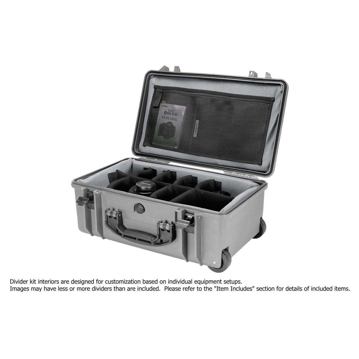 Porta Brace PB-2550DSLRP Wheeled Hard Case w/Premium Divider Kit,Silver Platinum