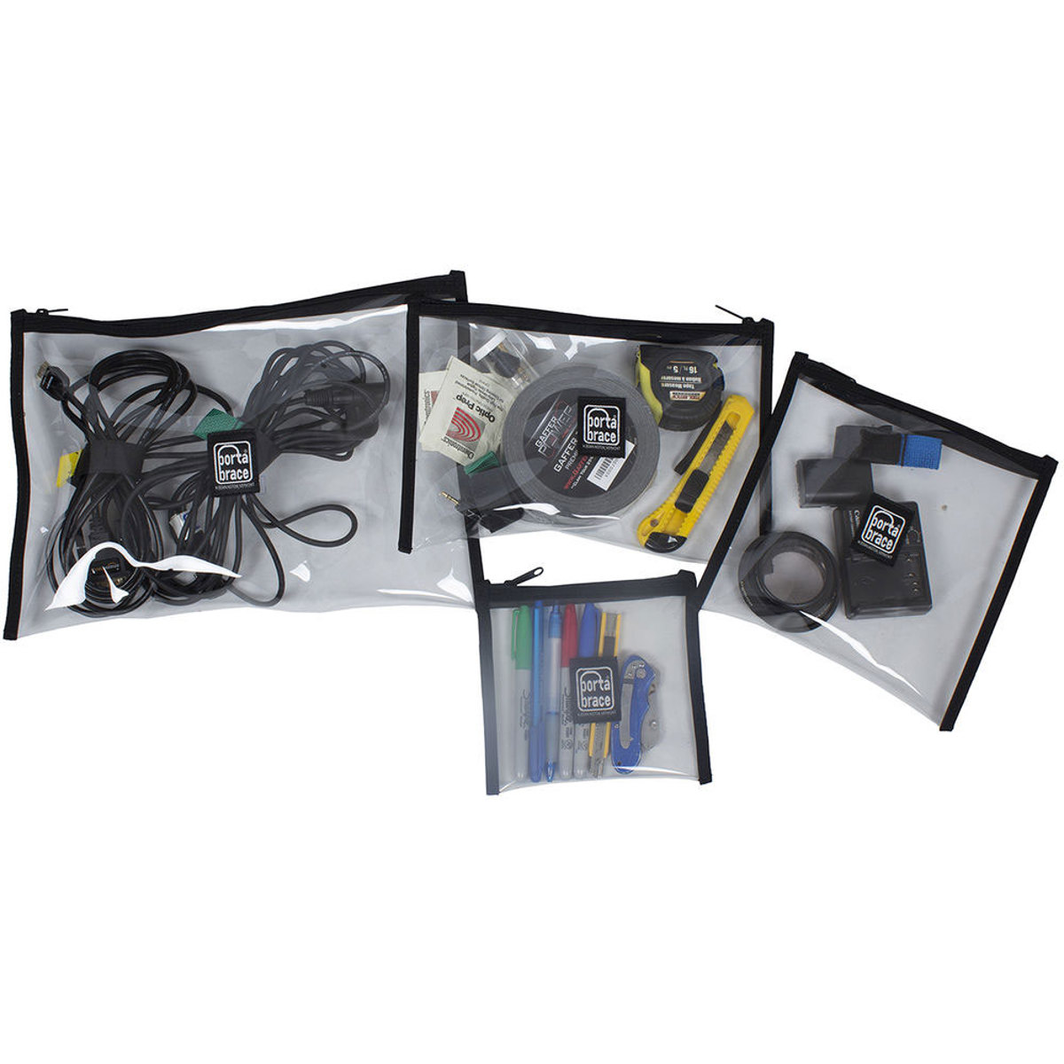 Porta Brace Set of Clear Equipment Pouch, All Sizes