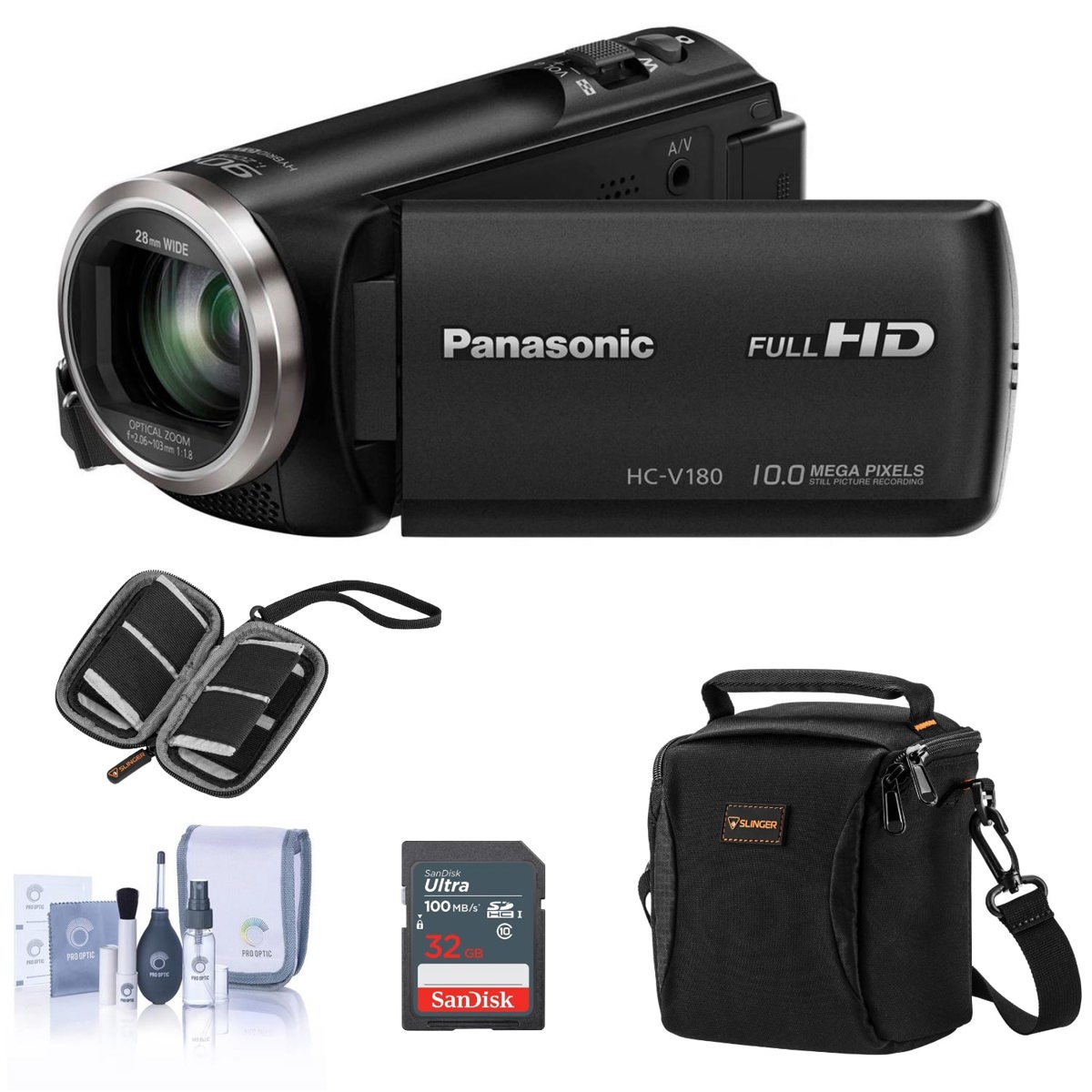 

Panasonic HC-V180K Full HD Camcorder With Free Accessory Bundle