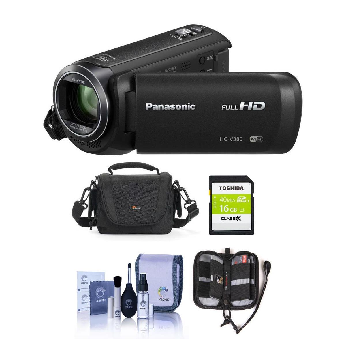 Panasonic HC-V380K Full HD Camcorder with Wi-Fi - Free Accessory Bundle -  HC-V380K A