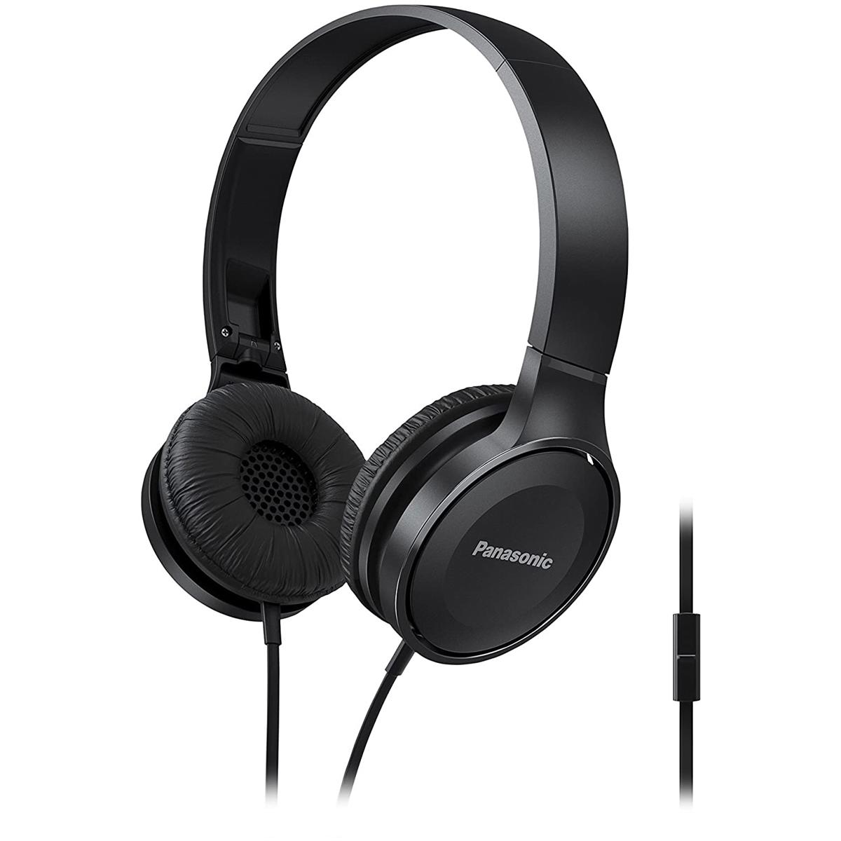

Panasonic RP-HF100M Lightweight On-Ear Headphones with Mic, Black