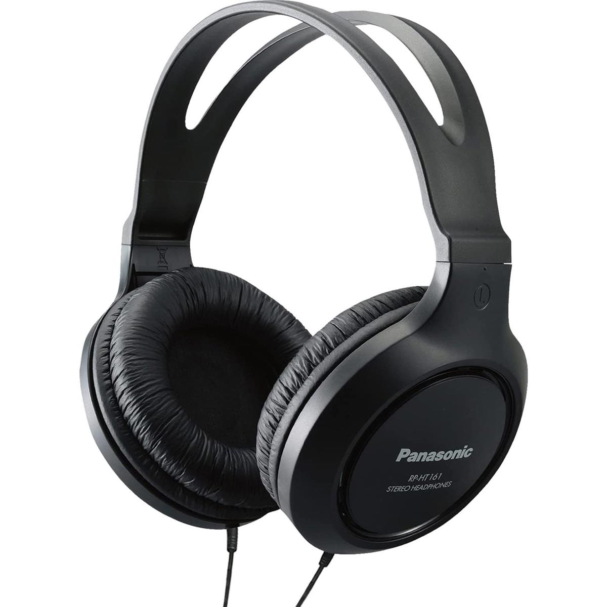 

Panasonic RP-HT161 Full-Sized Lightweight Long-Cord Over-Ear Headphones, Black