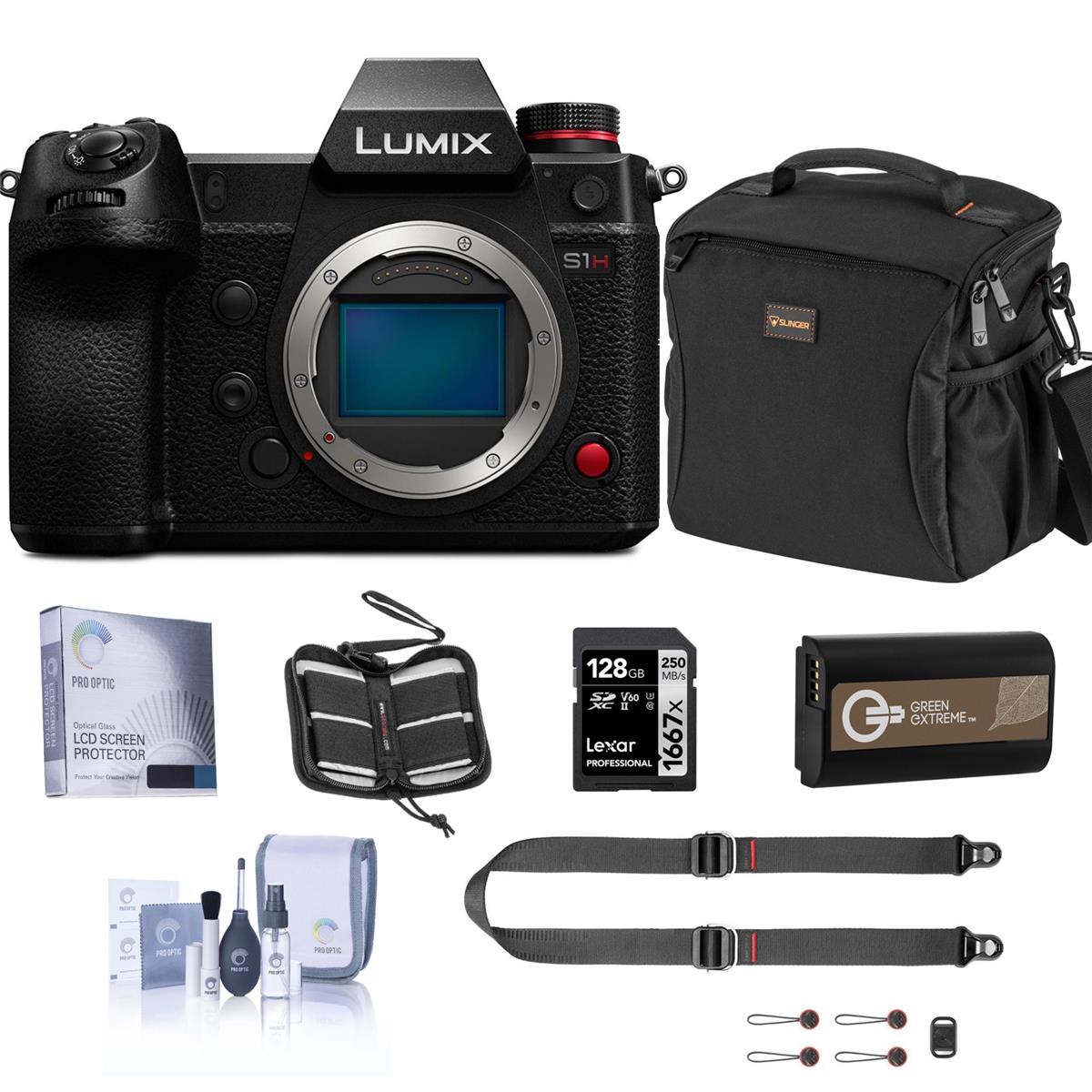 Panasonic Lumix DC-S1H Mirrorless Digital Camera Body with Accessories Kit