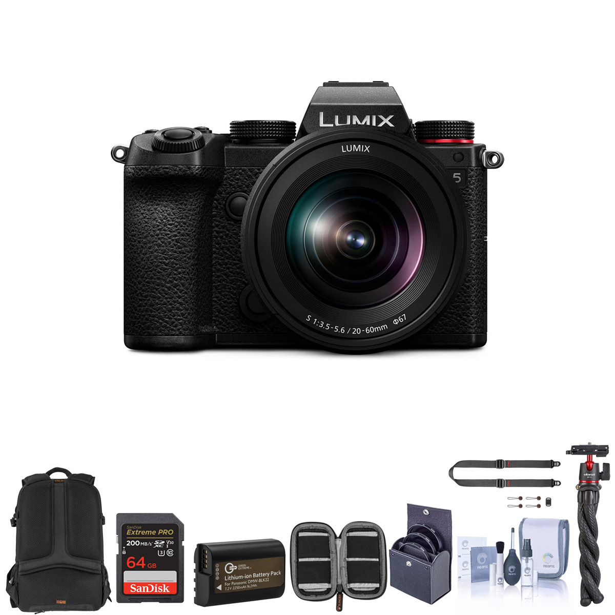 

Panasonic LUMIX DC-S5 Mirrorless Camera w/20-60mm Lens, Bundle w/Included Value