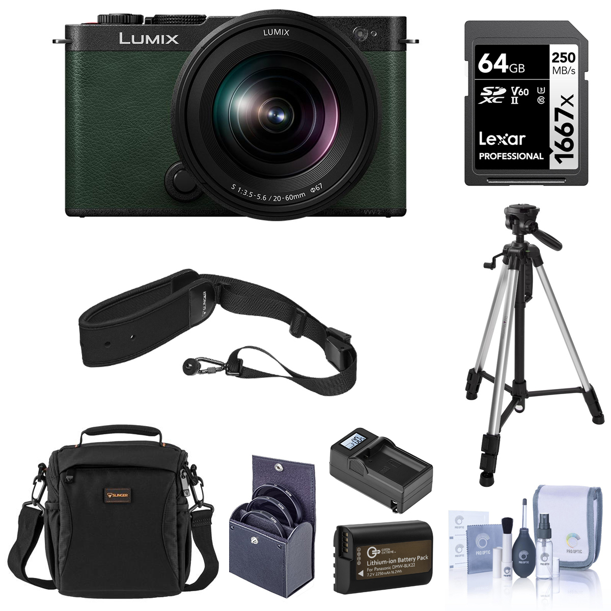 

Panasonic LUMIX S9 Camera w/LUMIX S 20-60mm f/3.5-5.6 Lens, Olive, with Acc Kit