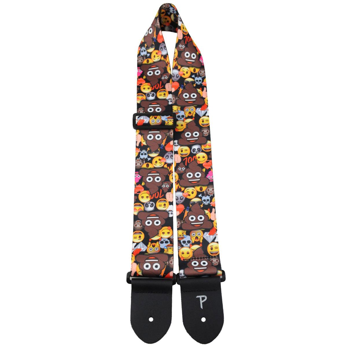 

Perri's Leathers LPCPE 2.5" Wide Polyester Guitar Strap, Poop on Emoji Collage