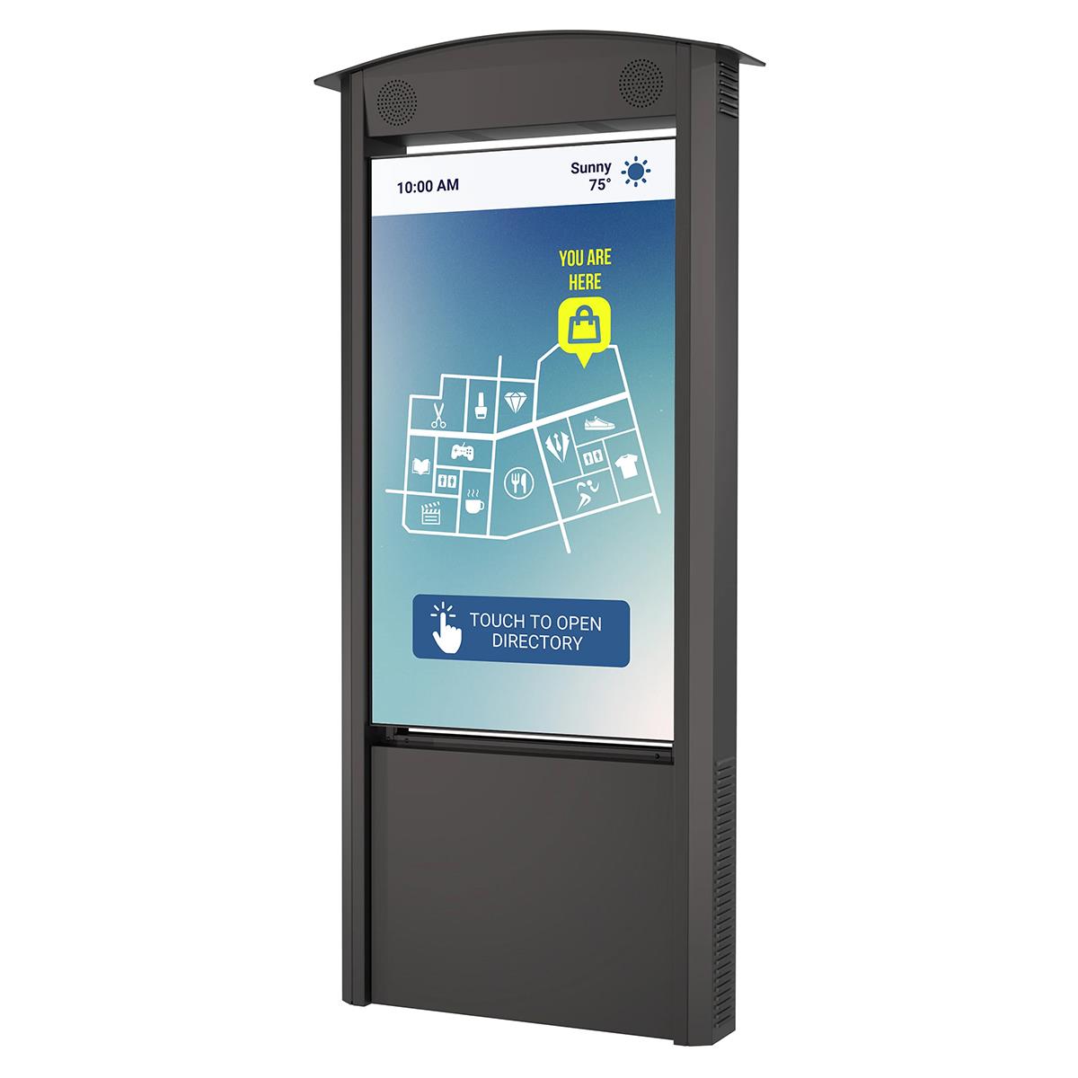 Image of Peerless Smart City Kiosk with 55&quot; Display Black With Speakers