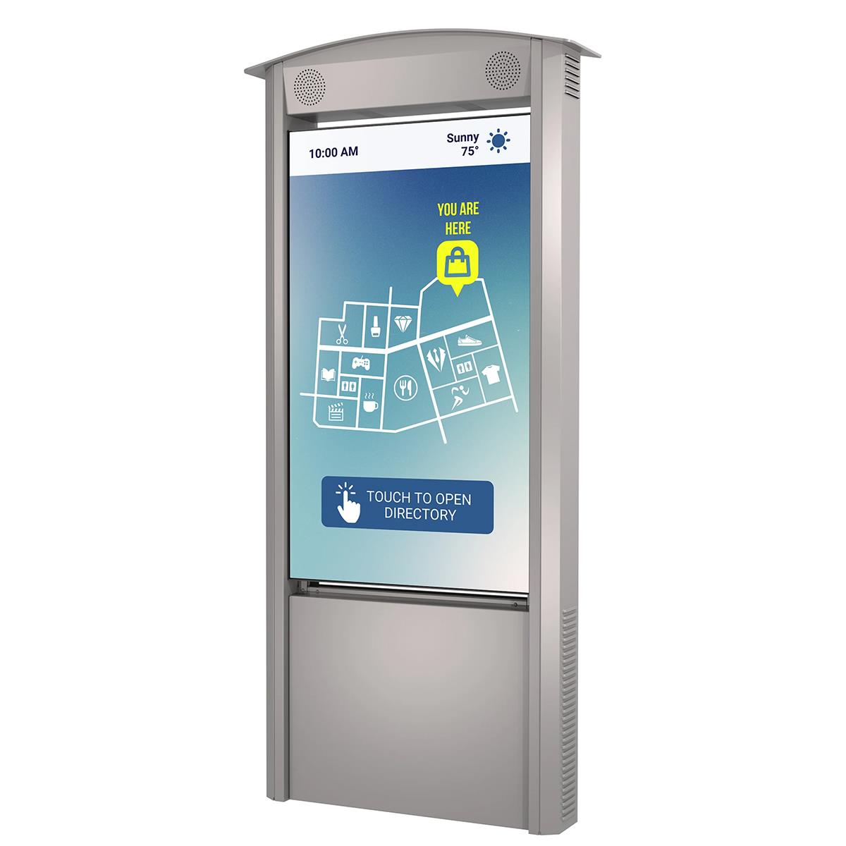 Image of Peerless Smart City Kiosk with 55&quot; Display Silver With Speakers