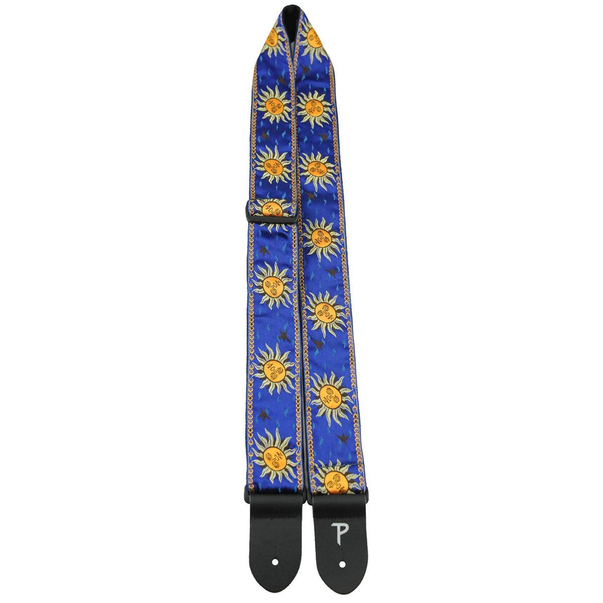 

Perri's Leathers TWS 2" Wide Jacquard Guitar Strap, Yellow Suns on Royal Blue