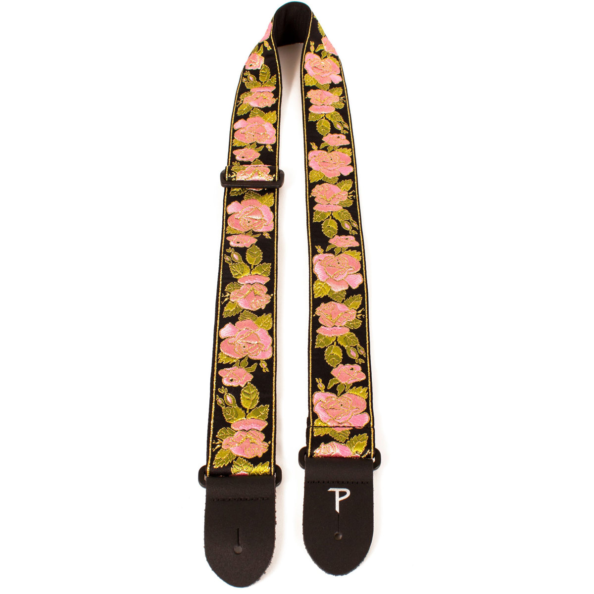 

Perri's Leathers TWS 2" Wide Jacquard Guitar Strap, Pink Metallic Rose