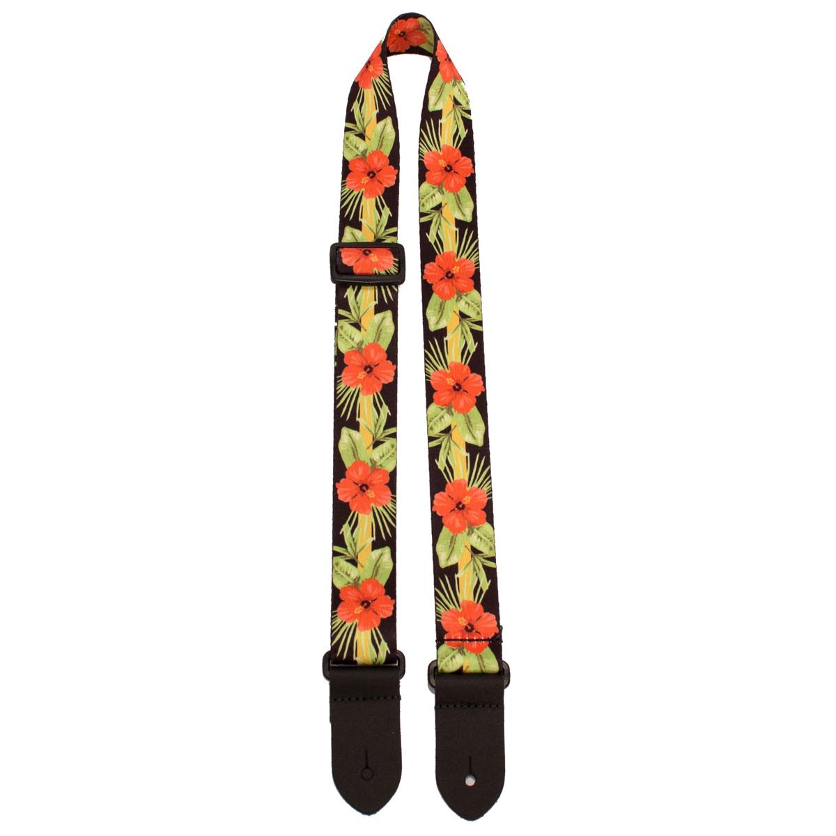 

Perri's Leathers UKLPCP 1.5" Wide Polyester Ukulele Strap, Orange Luau Floral