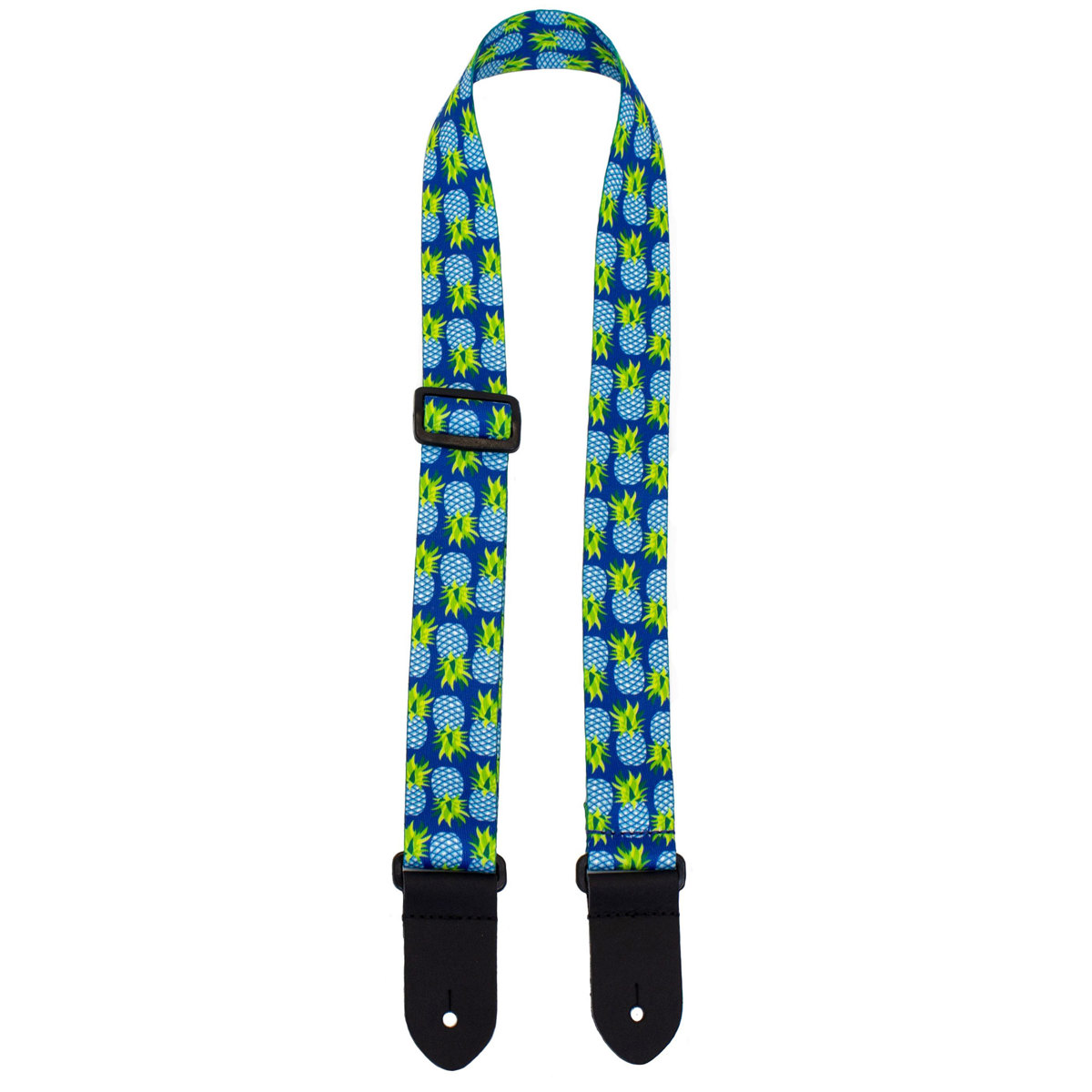 

Perri's Leathers FWS15 1.5" Wide Soft Polyester Ukulele Strap, Blue Pineapples