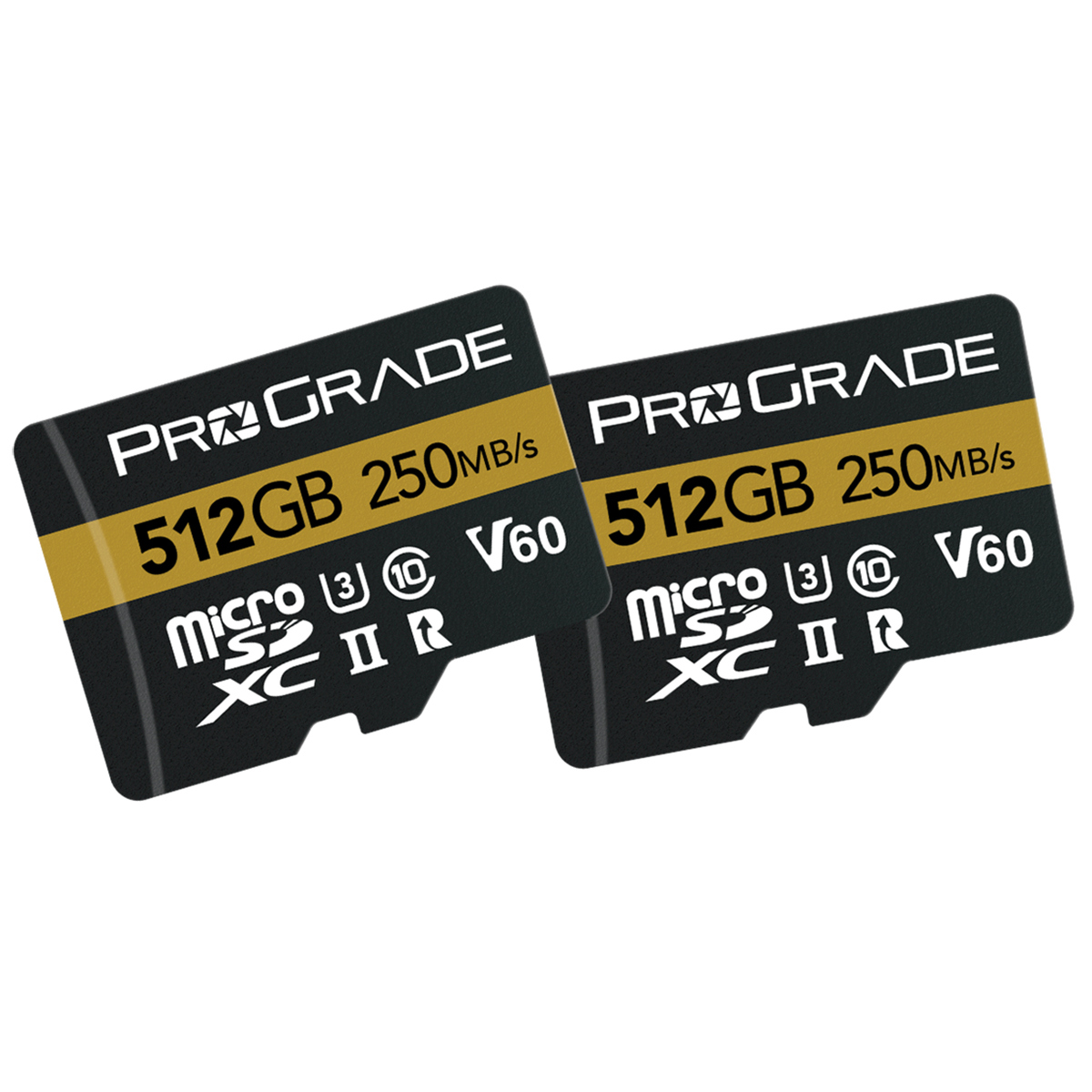 

Prograde Digital 512GB MicroSDXC UHS-II U3 V60 Memory Card w/SD Adapter, 2-Pack
