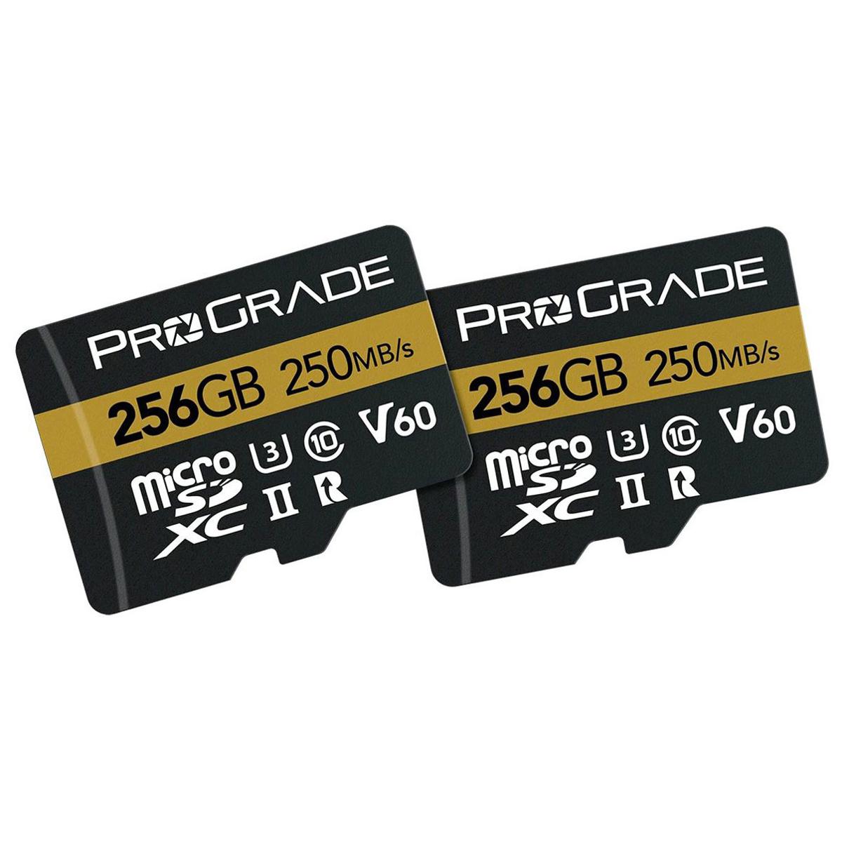 

Prograde Digital 256GB MicroSDXC UHS-II U3 Class 10 V60 Memory Card, 2-Pack