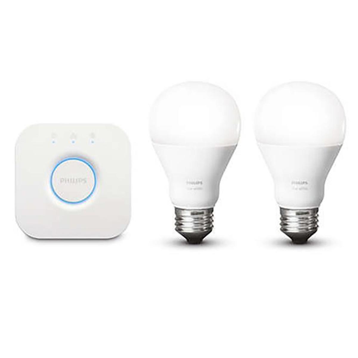 

Philips Hue A19 Starter Kit, Includes 2x Single Bulb, Stand-Alone Bridge