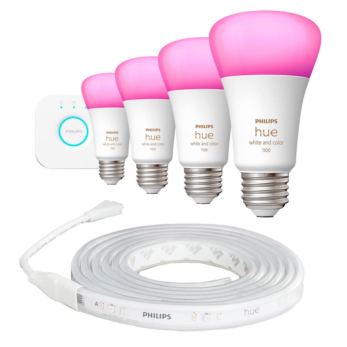 

Philips Hue White and Color Ambiance A19 Bluetooth Starter Kit w/LED Lightstrip