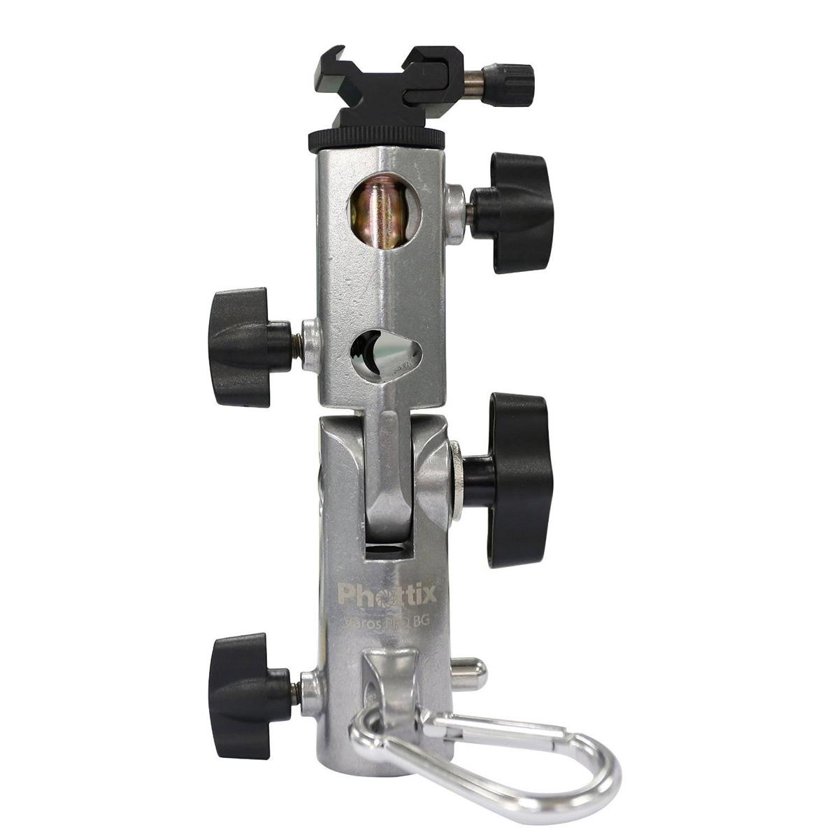 

Phottix Varos Pro BG Multi-Function Flash Shoe Umbrella Holder, 66 lb Capacity
