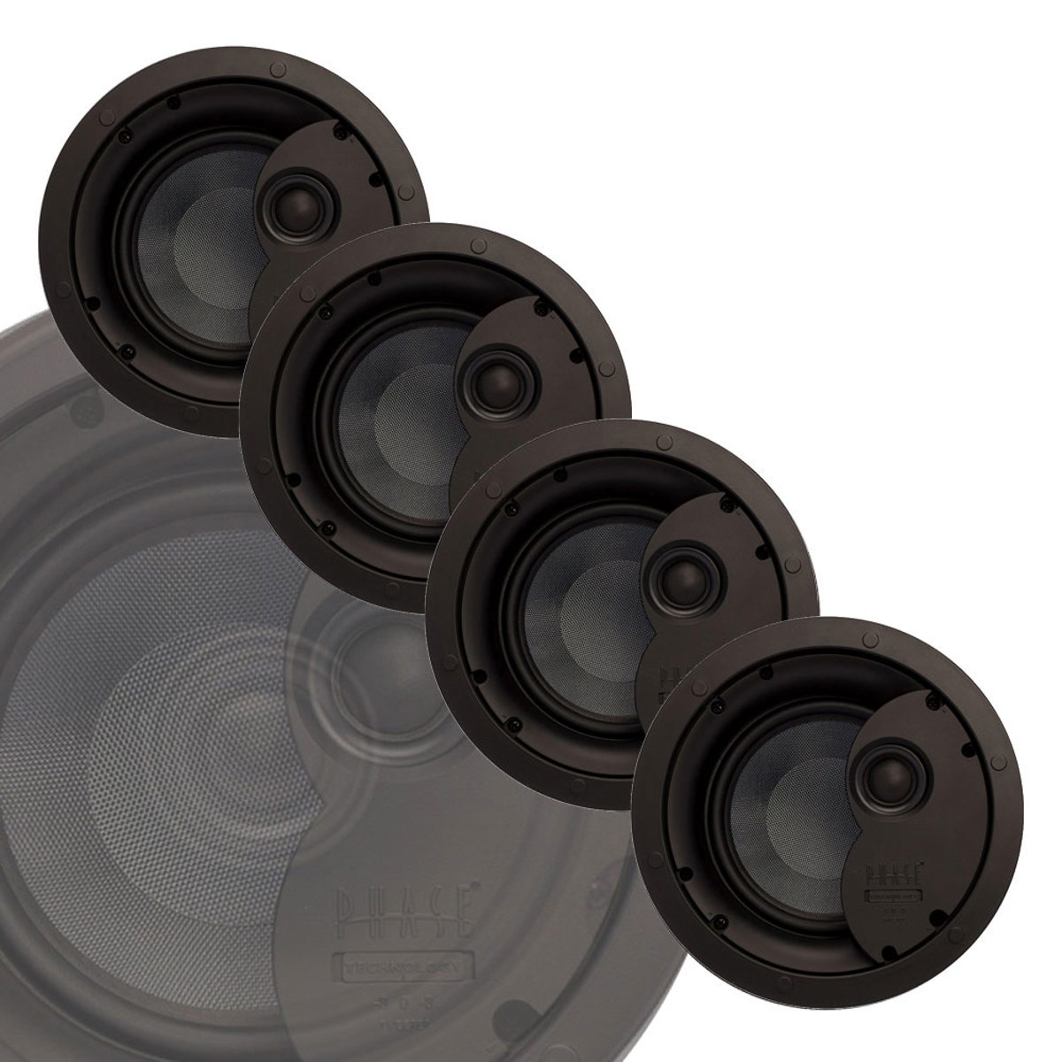 

Phase Technology CI6.0X 6.5" 2-Way Ceiling Speaker with Grille, 4 Units