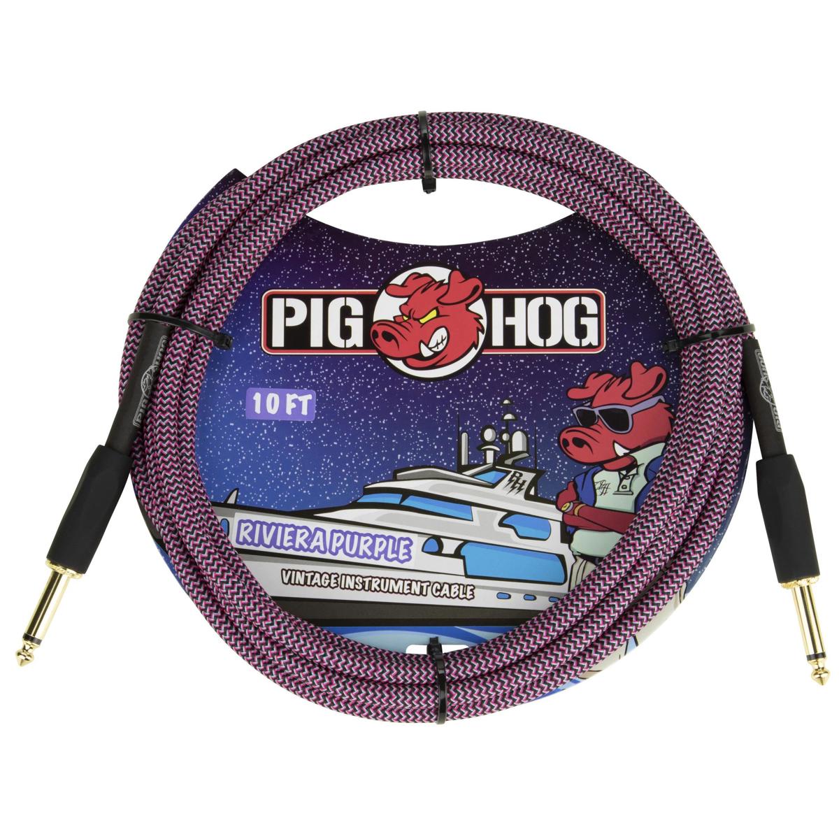 

Pig Hog 'Riviera Purple' Instrument Cable, Straight to Straight, 10'