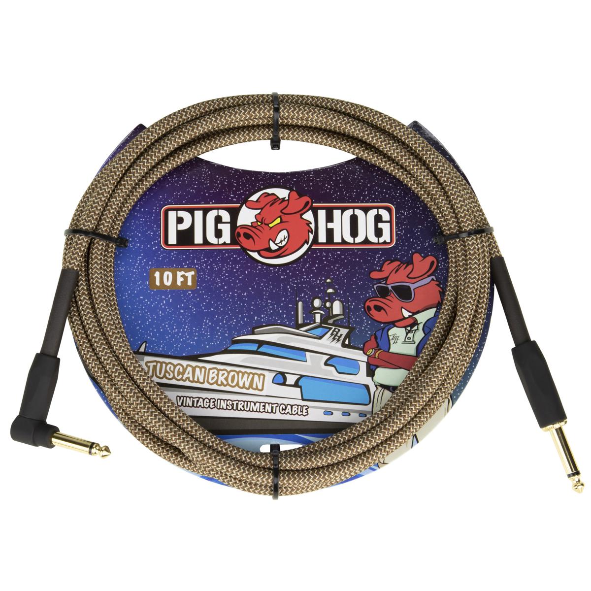 

Pig Hog 'Tuscan Brown' Instrument Cable, Straight to Right Angle, 10'