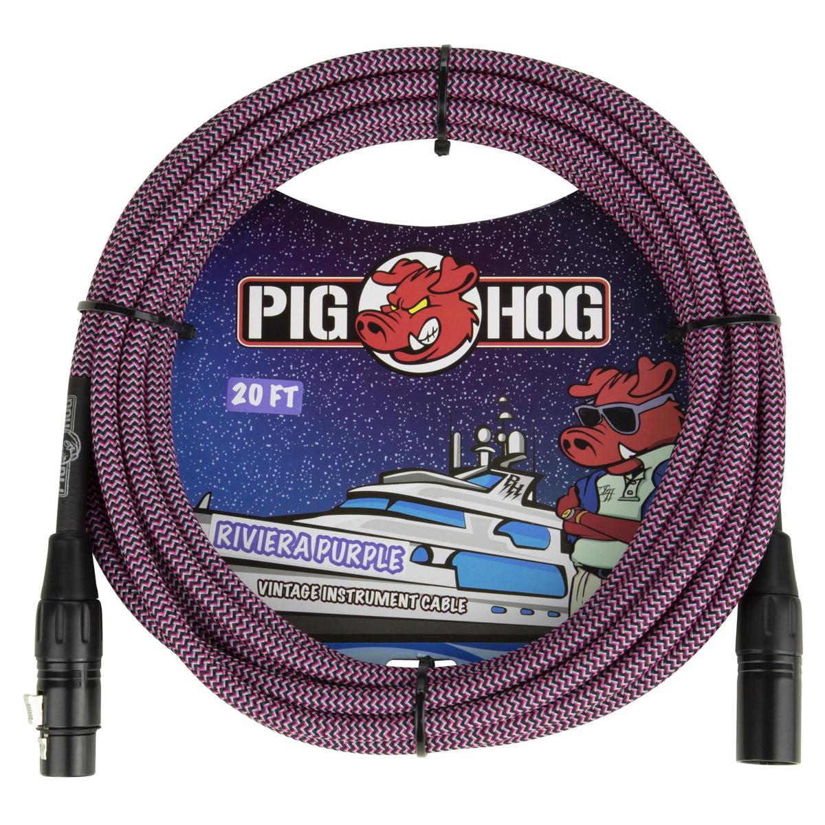 

Pig Hog 'Riviera Purple' Woven Mic Cable, XLR to XLR, 20'