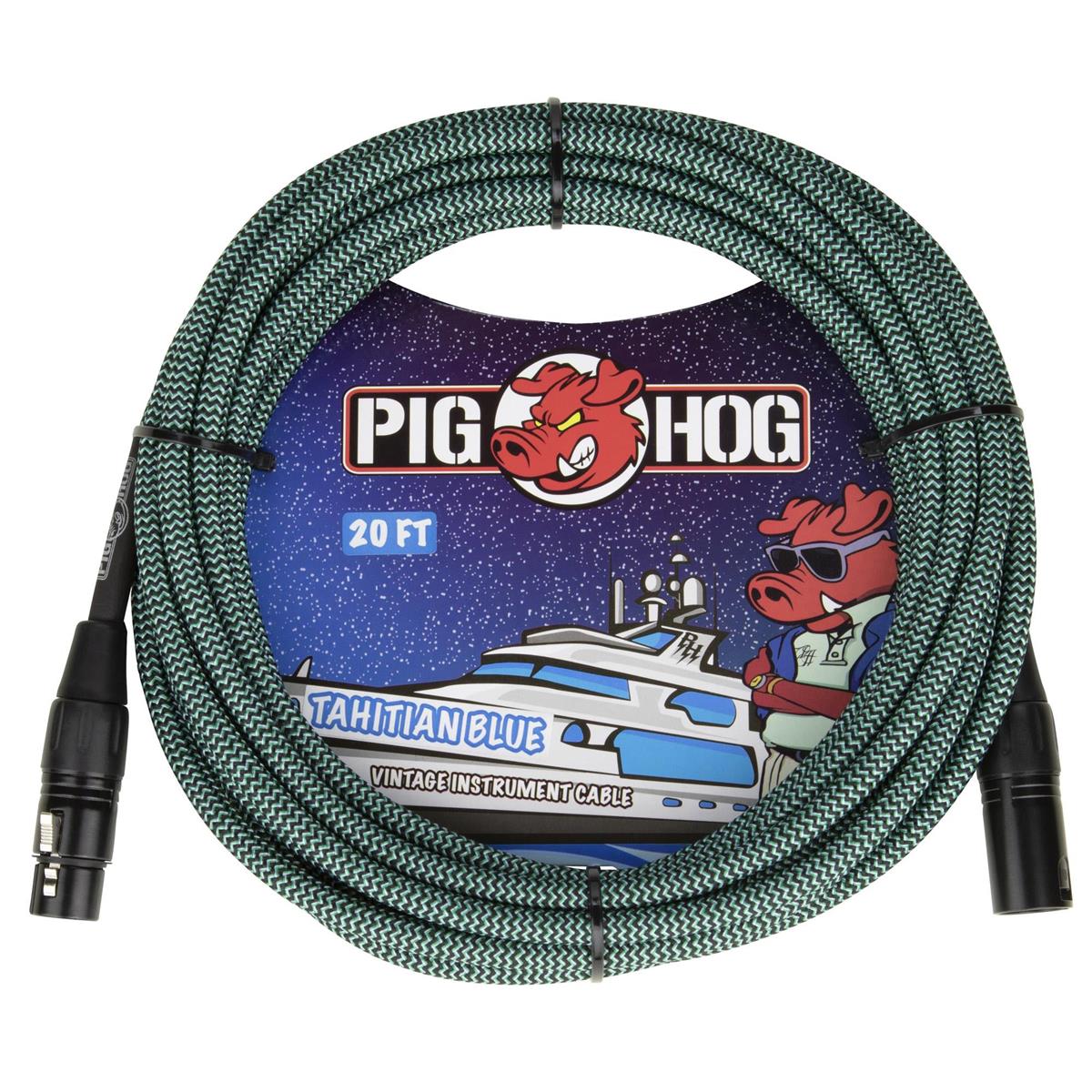 Image of Pig Hog 'Tahitian Blue' Woven Mic Cable