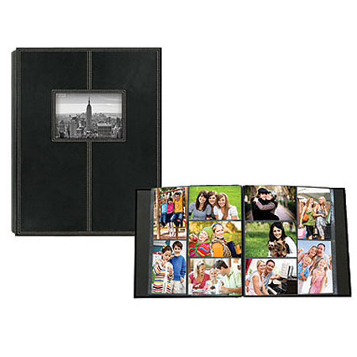 

Pioneer Photo Album Pioneer Sewn Album Solid Color, Holds 300 4x6" Photos, 5 Per Page, Black
