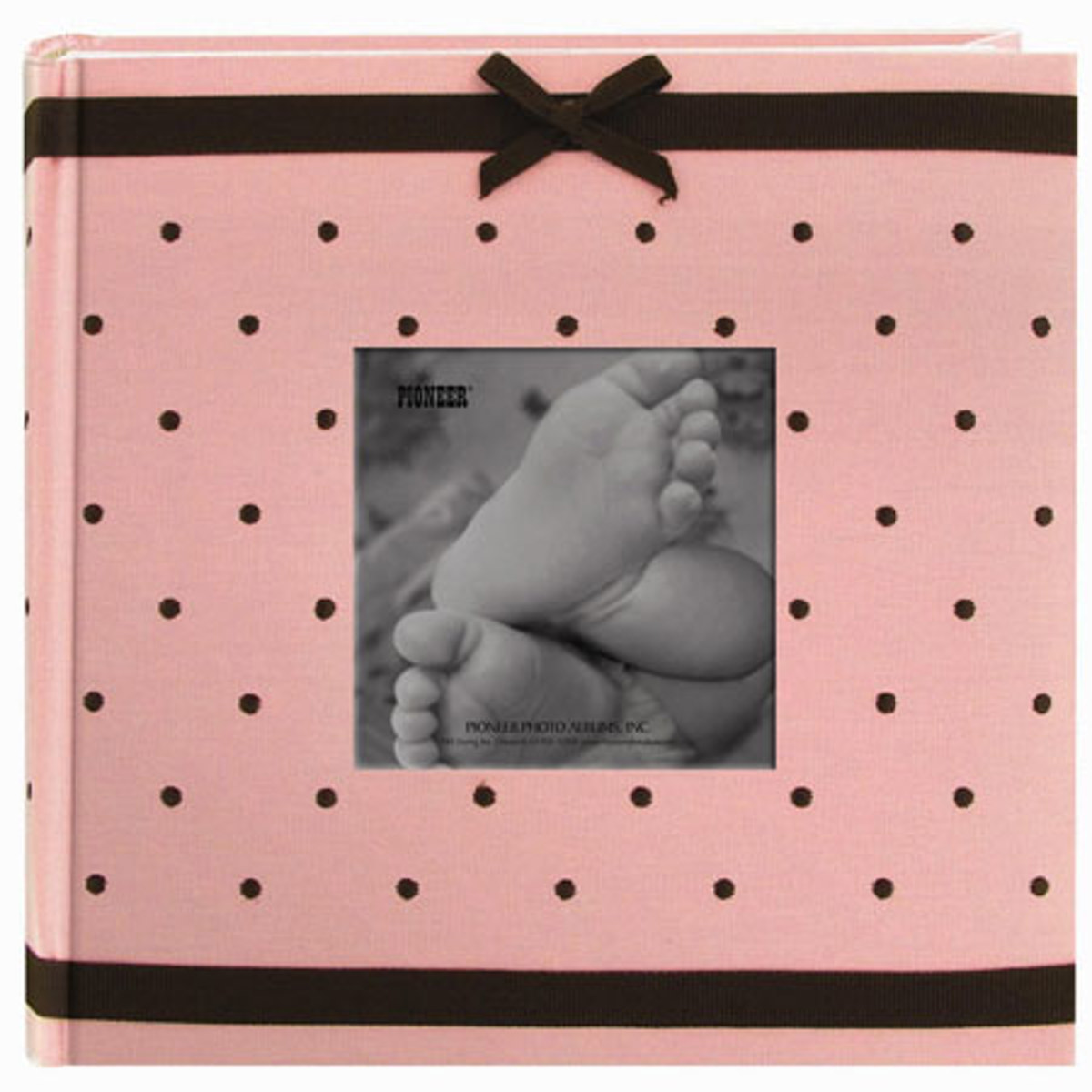 

Pioneer Photo Album Pioneer Embroidered Fabric Frame Baby Photo Album, Holds 200 4x6", Pink/Brown