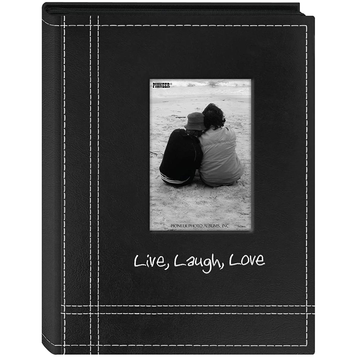 

Pioneer Photo Album Pioneer Sewn Leatherette Live, Laugh, Love Brag Album, Holds 36 4x6", Black