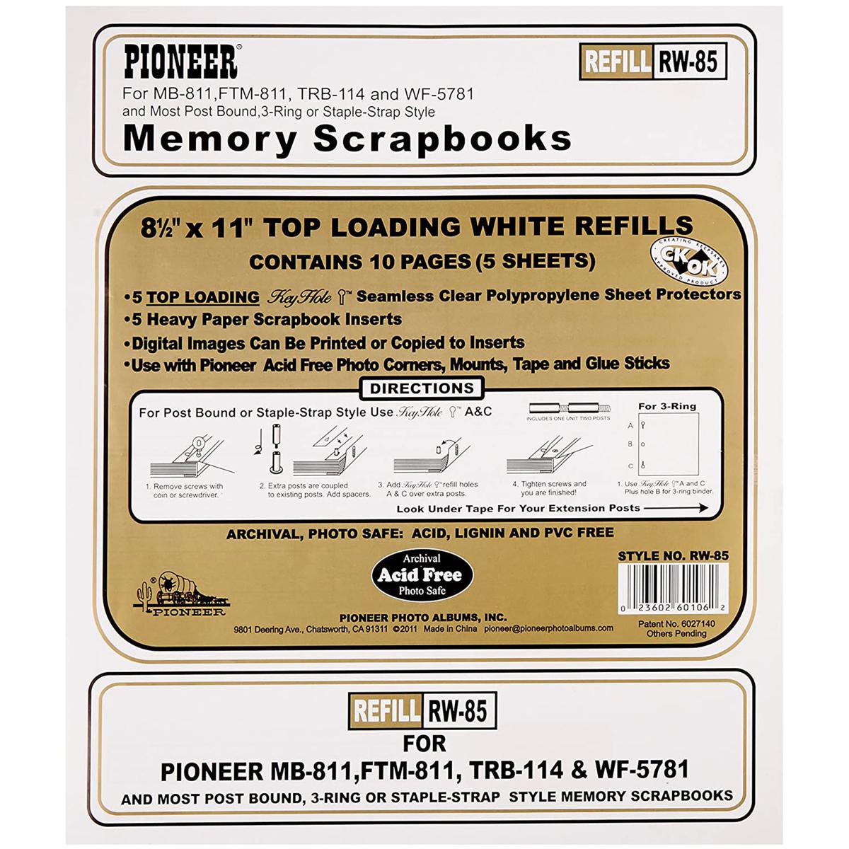 

Pioneer Photo Album Pioneer 8x11" Deluxe E-Z Load Scrapbook Refill, White
