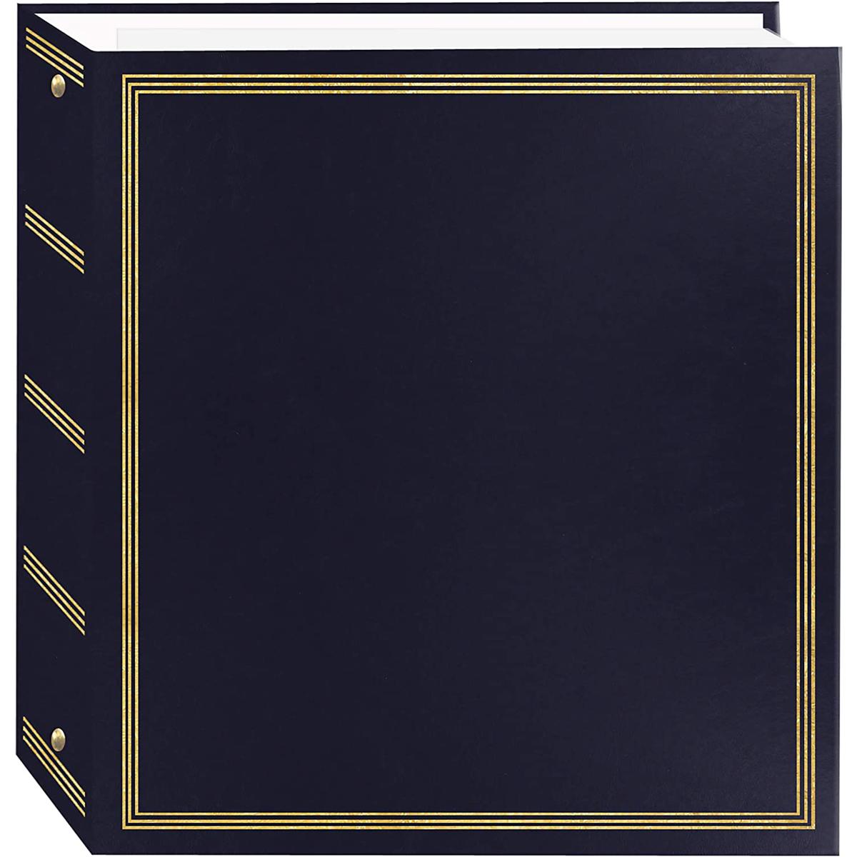 

Pioneer Photo Album Pioneer Deluxe 3-Ring Album with 100 7.75x10.75" Magnetic Pages, Navy Blue