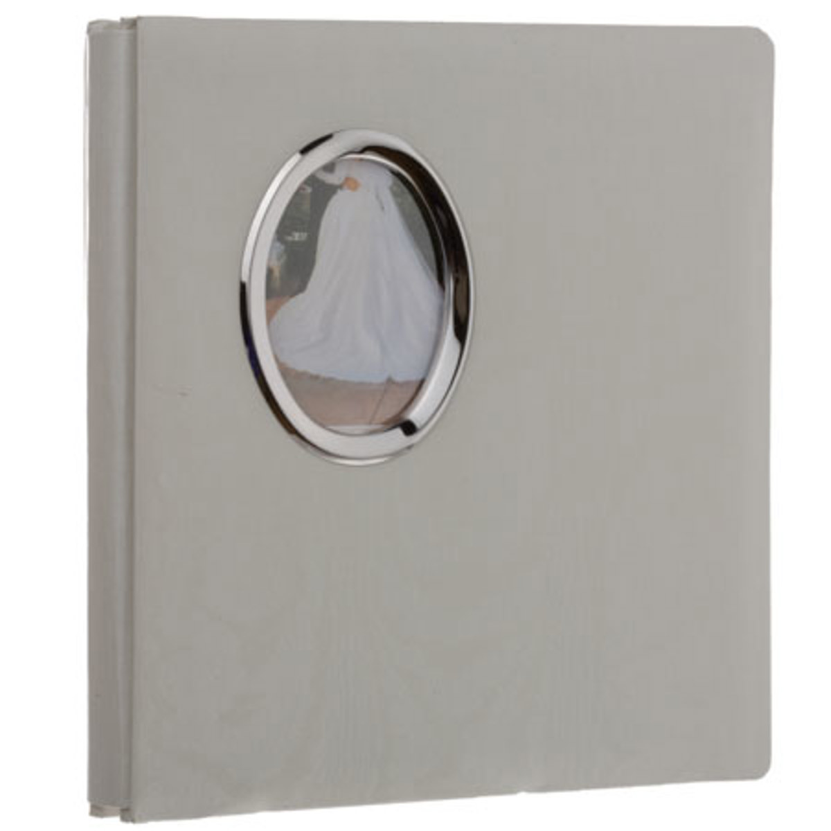 

Pioneer Photo Album Pioneer Oval Framed Wedding Photo Album with Gold/Silver Photo Frame, White