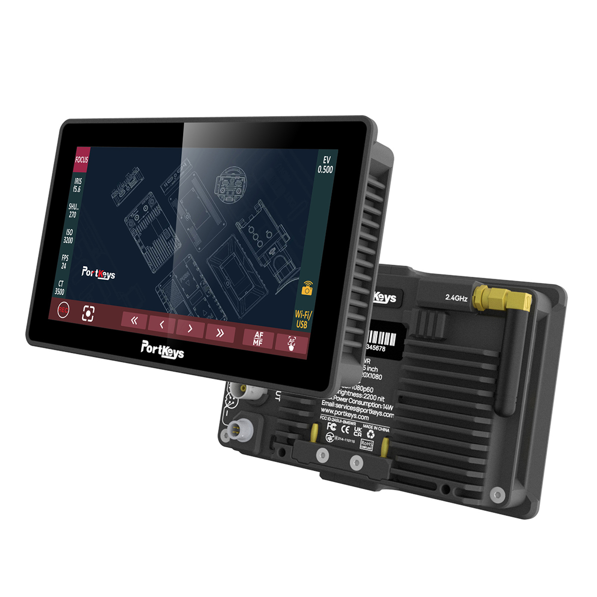 

Portkeys BM5 III WR 5.5" FHD Touch Monitor, Camera Control,Monitor Cage,HDMI/SDI